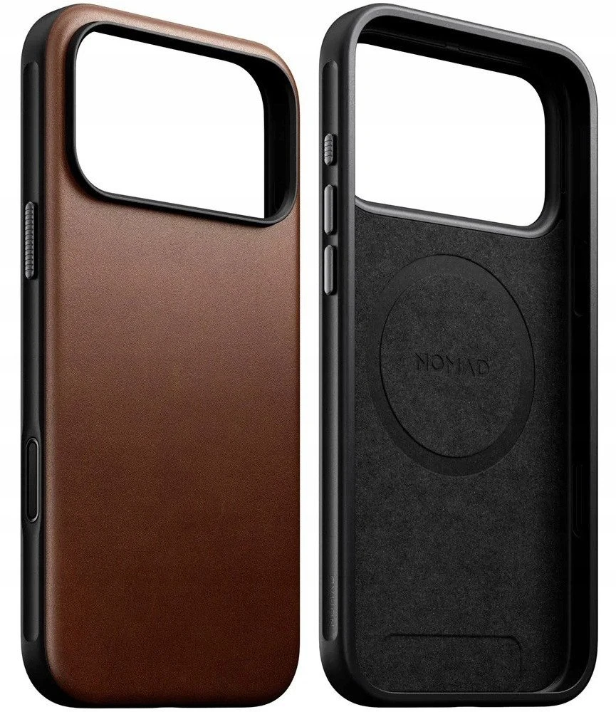 Dėklas Nomad Modern Odinis dėklas, ruda - iPhone 17 Pro