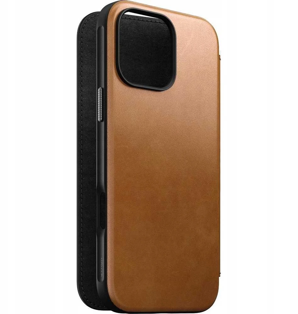 Nomad Modernus odinis dėklas, angliškas, gelsvai rudas-C spalvos – iPhone 16 Pro