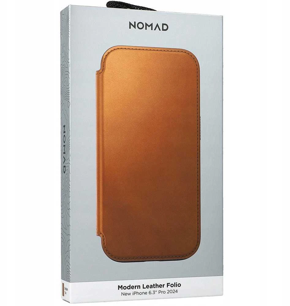 Nomad Modernus odinis dėklas, angliškas, gelsvai rudas-C spalvos – iPhone 16 Pro