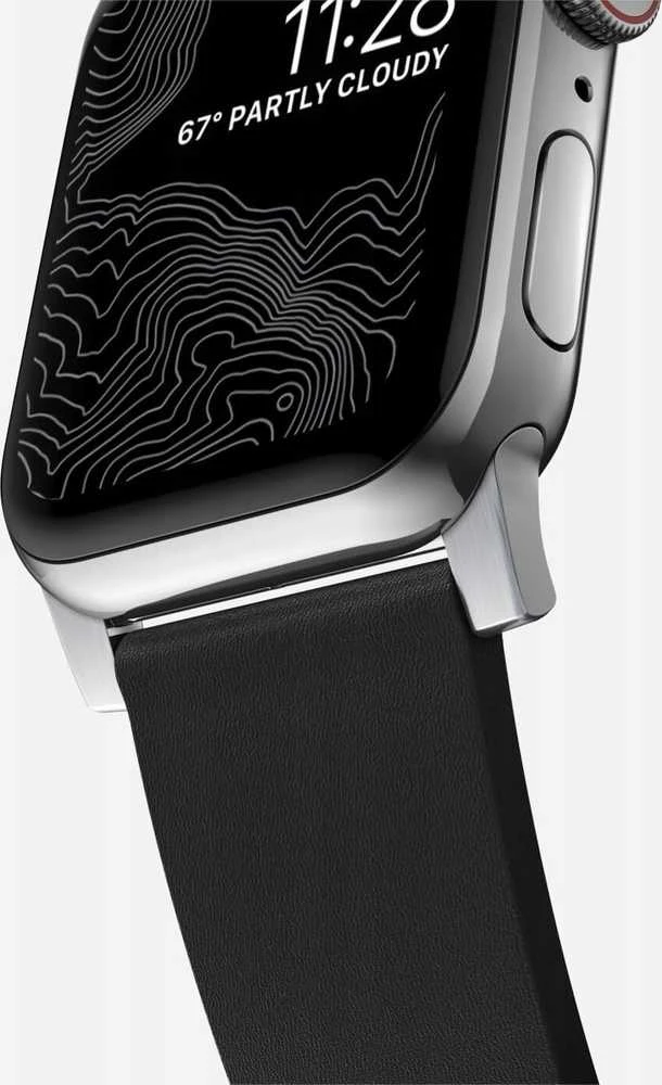 Nomad Active Strap Pro Juodas, sidabrinis - Apple Watch 49mm/46mm/45mm/44mm/42mm