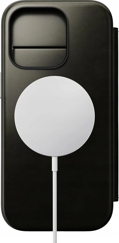 Dėklas Nomad Leather Folio, žalias chrome - iPhone 16 Pro