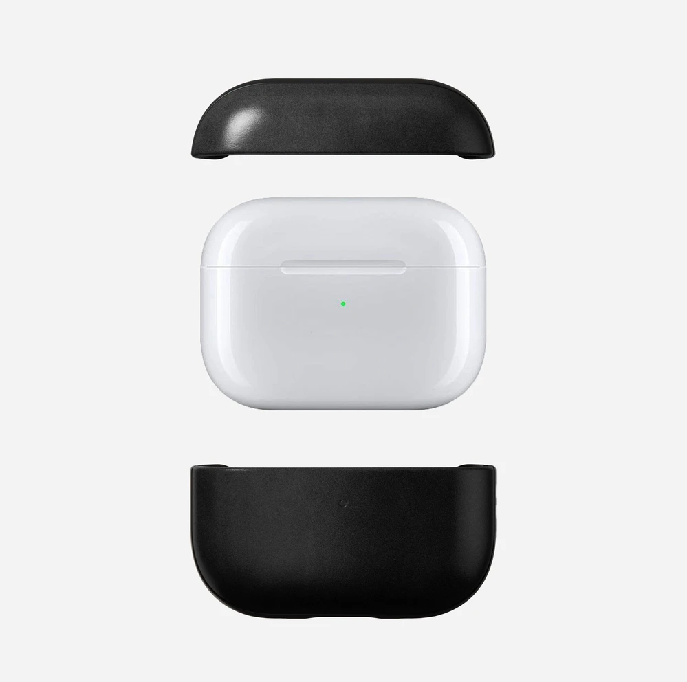 Nomad modernus odinis dėklas „Airpods Pro 2“ ausinėms, juodas