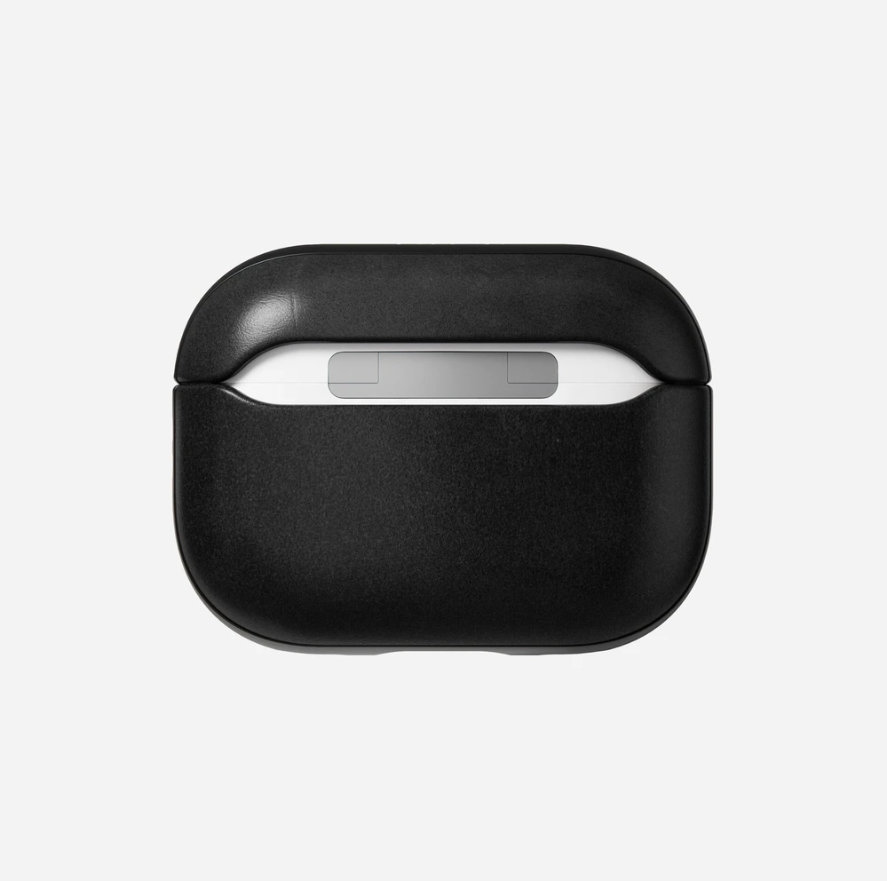 Nomad modernus odinis dėklas „Airpods Pro 2“ ausinėms, juodas