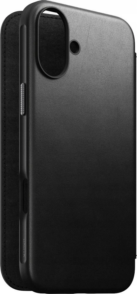 Dėklas Nomad Modern Leather Folio, juodas - iPhone 16 Plus