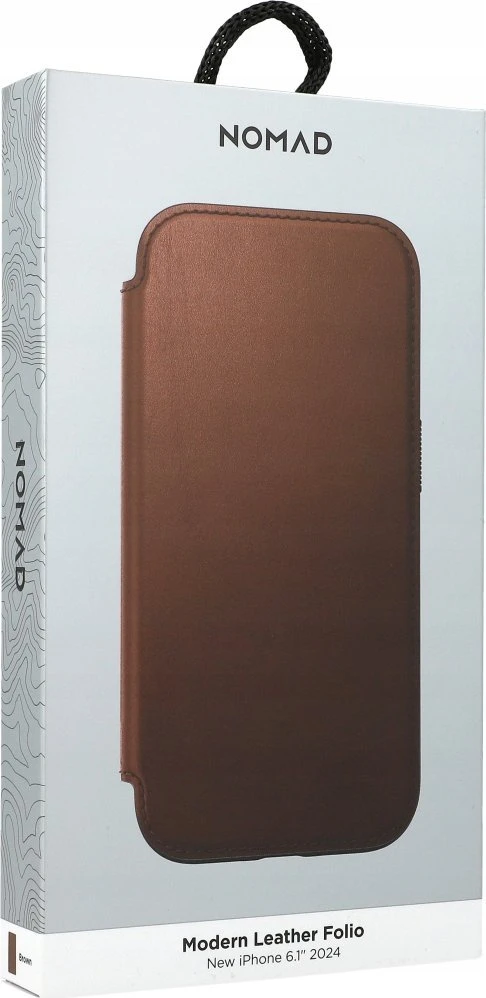 Nomad modernus odinis dėklas, rudas – iPhone 16