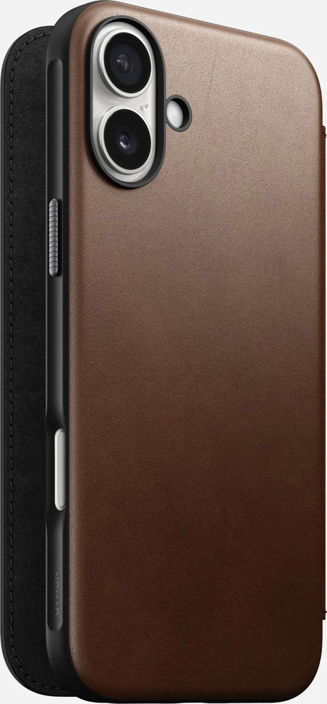 Nomad Modernus odinis dėklas, imbiero spalvos – „iPhone 16 Plus“
