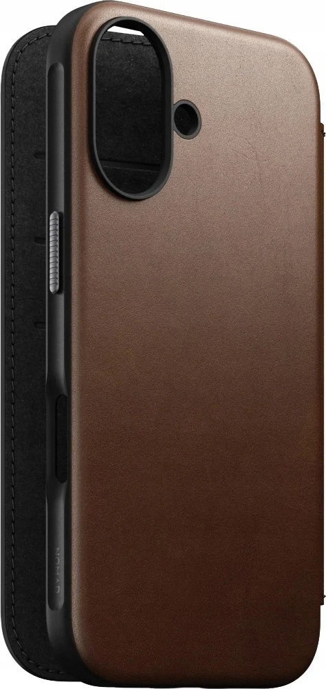 Nomad modernus odinis dėklas, rudas – iPhone 16