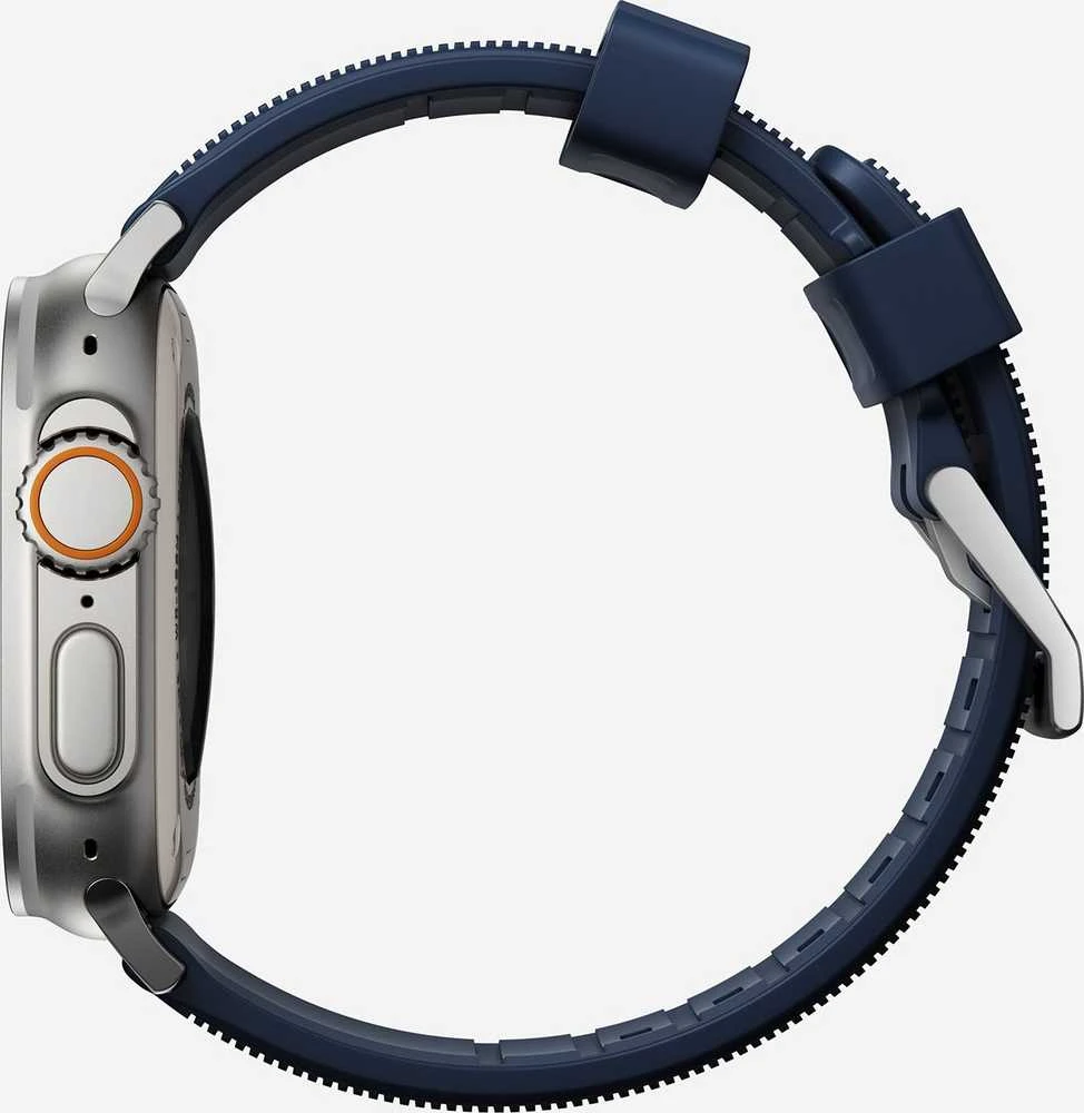 Nomad Rugged Strap, atlantic mėlynas/sidabrinis - AW Ultra 2/1 49mm 9/8/7 45mm/6/SE/5/4 44mm/3/2/1 42mm