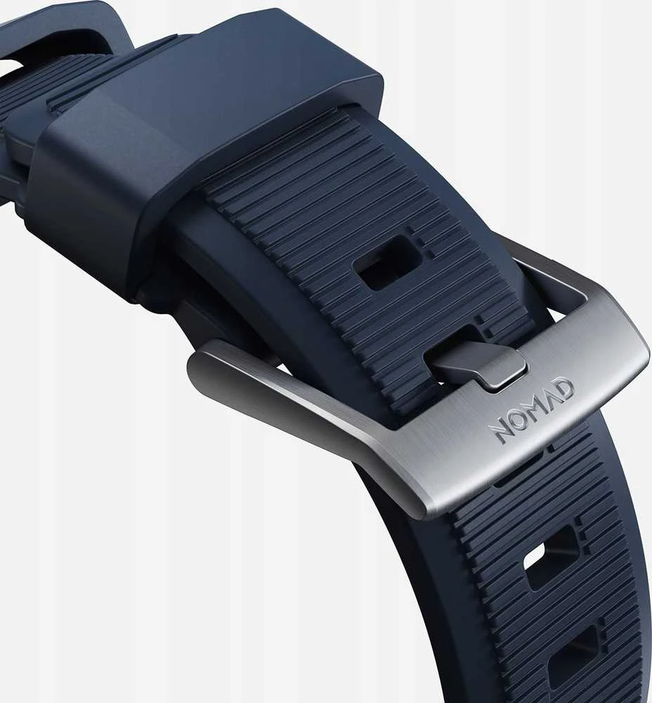Nomad Rugged Strap, atlantic mėlynas/sidabrinis - AW Ultra 2/1 49mm 9/8/7 45mm/6/SE/5/4 44mm/3/2/1 42mm