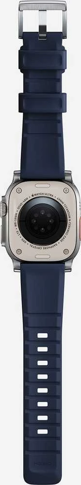 Nomad Rugged Strap, atlantic mėlynas/sidabrinis - AW Ultra 2/1 49mm 9/8/7 45mm/6/SE/5/4 44mm/3/2/1 42mm