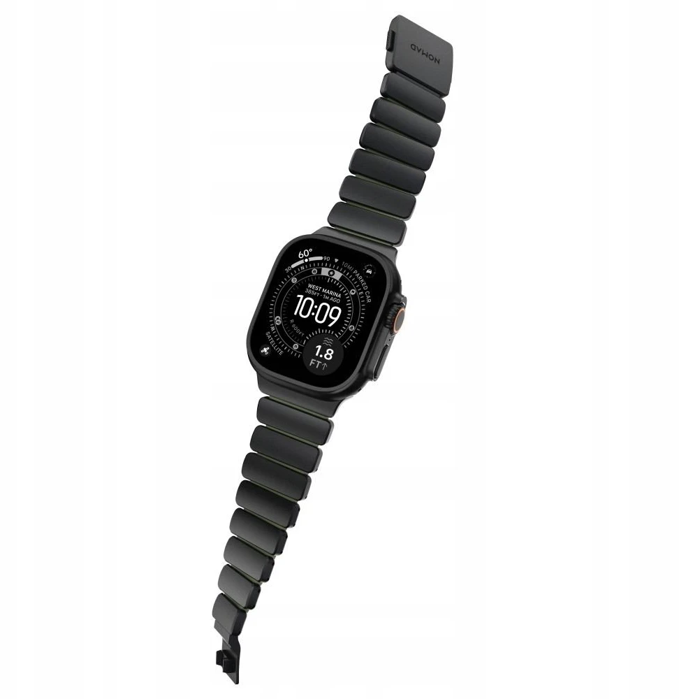 Nomad Stratos Band Juodas Titanium Forest Žalias FKM AW 45/46/49mm