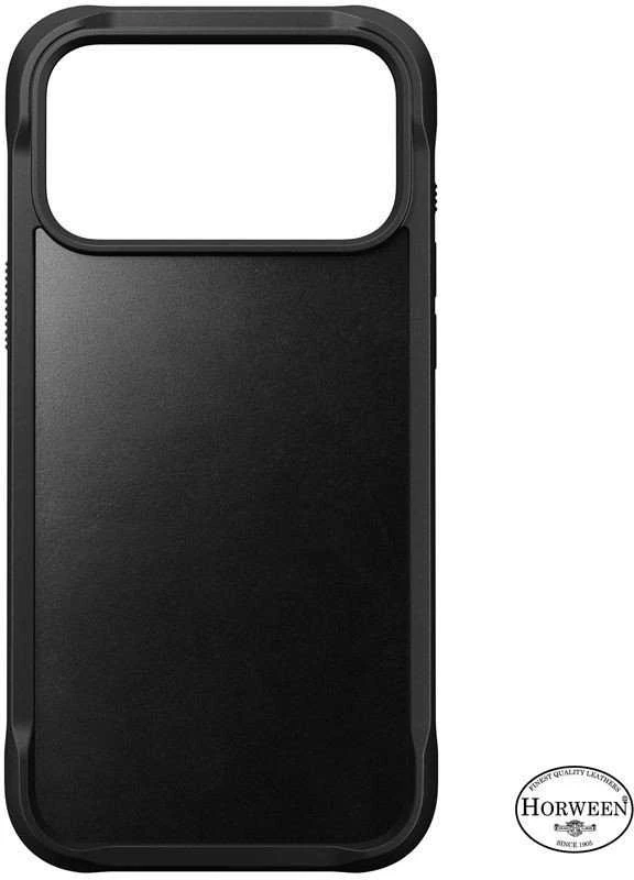 Nomad Rugged Odinis dėklas, juodas (Horween) - iPhone 17 Pro Max