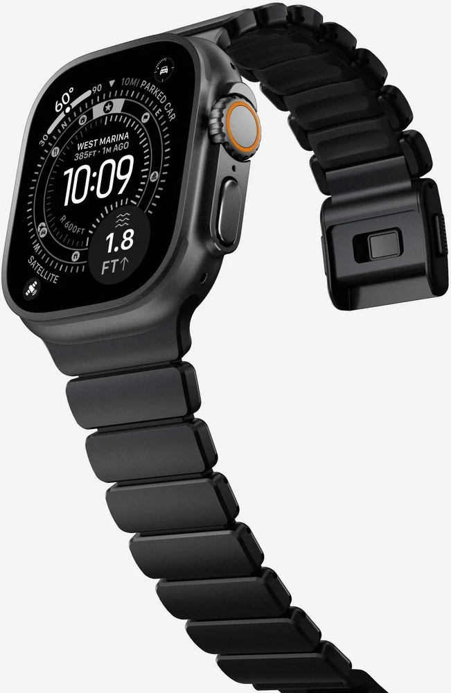 Apyrankė Nomad Stratos Band, juodas titanium, juodas FKM - AW 45/46/49mm