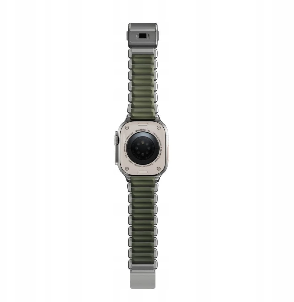 Nomad Stratos dirželis Natural Titanium miško žalios spalvos FKM AW 45/46/49mm