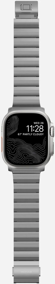 NOMAD titano dirželis – titano apyrankė „Apple Watch 46mm/49mm V3“ laikrodžiui (natūralios spalvos)