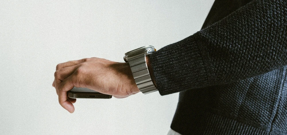 NOMAD titano dirželis – titano apyrankė „Apple Watch 46mm/49mm V3“ laikrodžiui (natūralios spalvos)