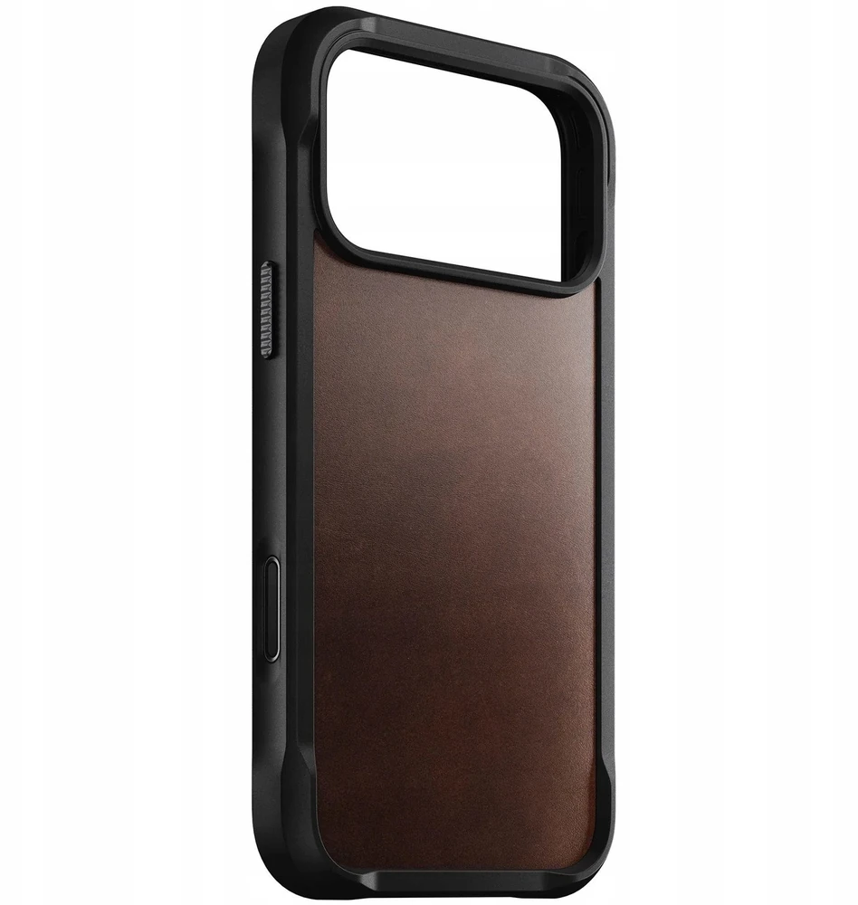„Nomad“ tvirtas odinis dėklas, kaimiškos rudos spalvos („Horween“) – „iPhone 17 Pro Max“