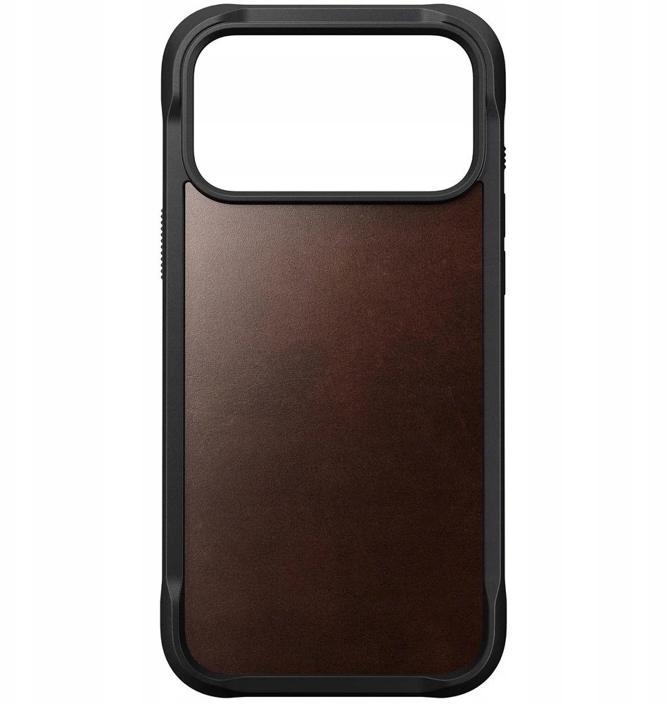 „Nomad“ tvirtas odinis dėklas, kaimiškos rudos spalvos („Horween“) – „iPhone 17 Pro Max“