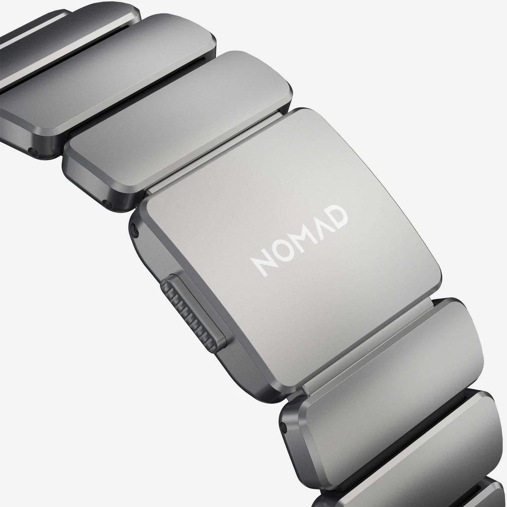 Apyrankė Nomad Stratos Band, natural titanium, juodas FKM - AW 45/46/49mm