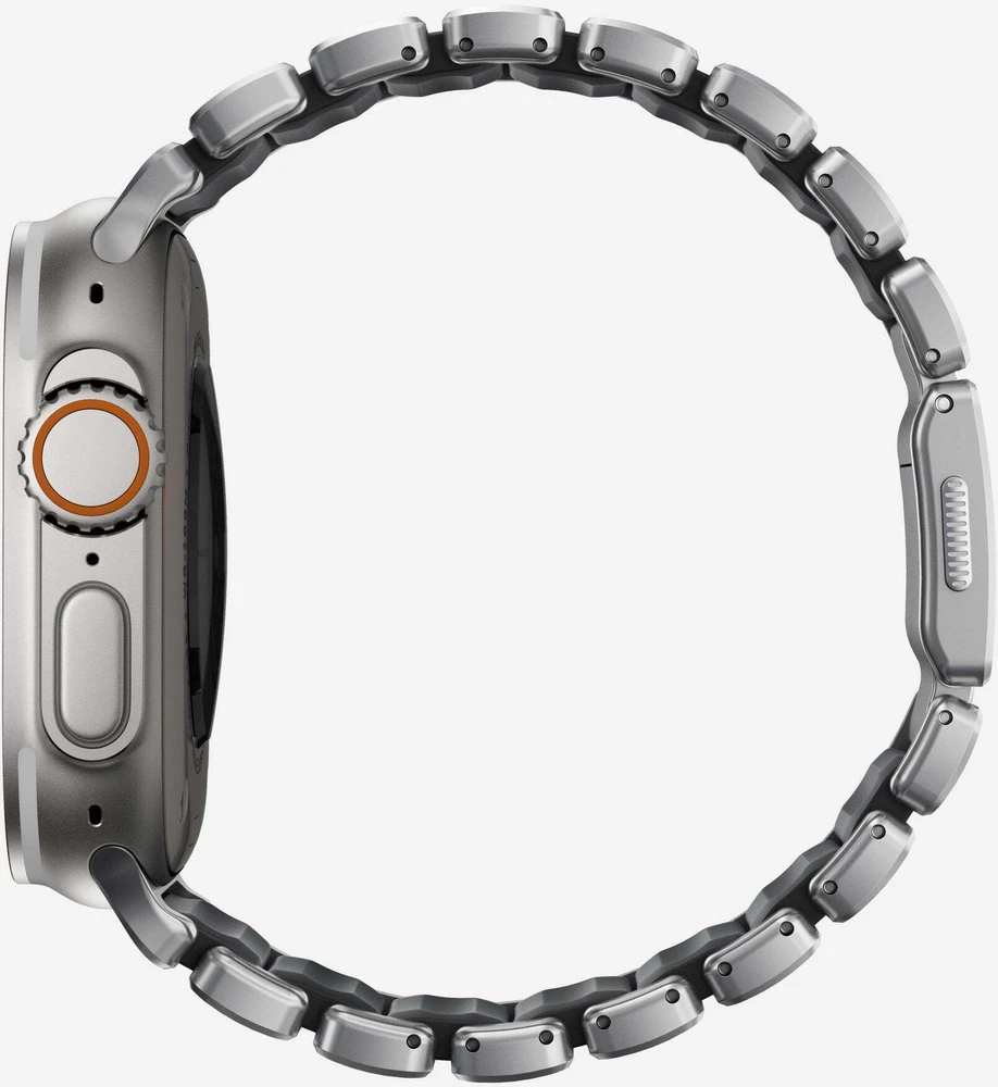 Apyrankė Nomad Stratos Band, natural titanium, juodas FKM - AW 45/46/49mm