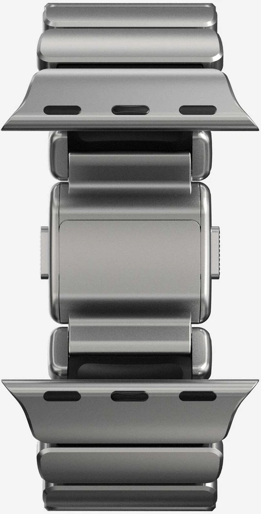 Apyrankė Nomad Stratos Band, natural titanium, juodas FKM - AW 45/46/49mm