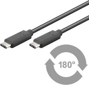 Goobay 67976 USB-C 3.1 generacija 1 laidas, juodas, 1m | Goobay | USB-C įkrovimo kabelis USB-C kištukas | USB-C vyr