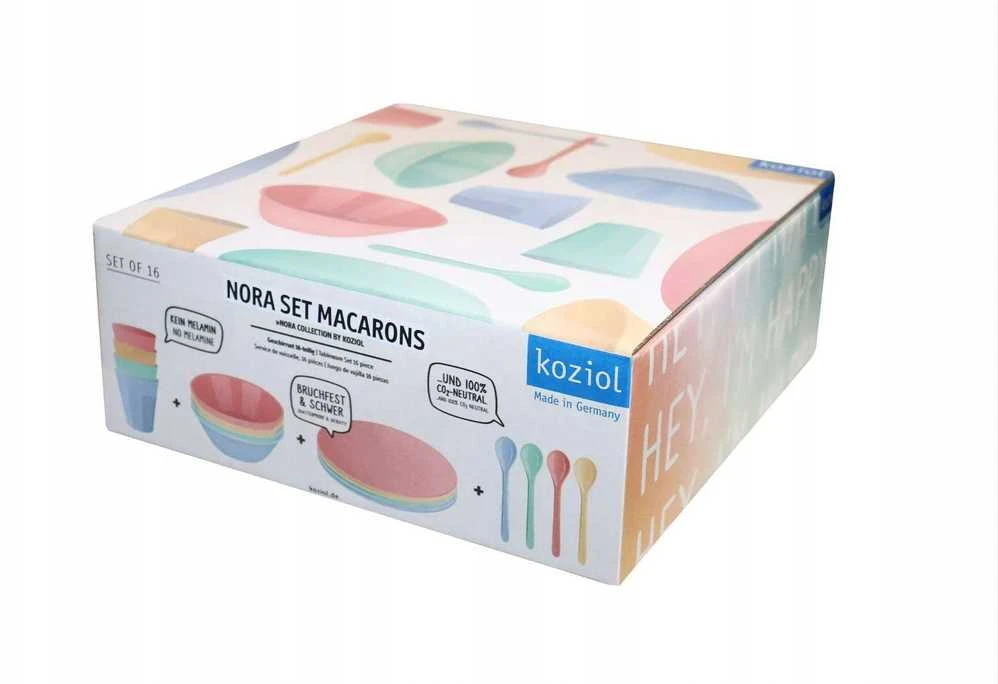NORA MACARONS 16 dalių stovyklavimo indų rinkinys, KOZIOL