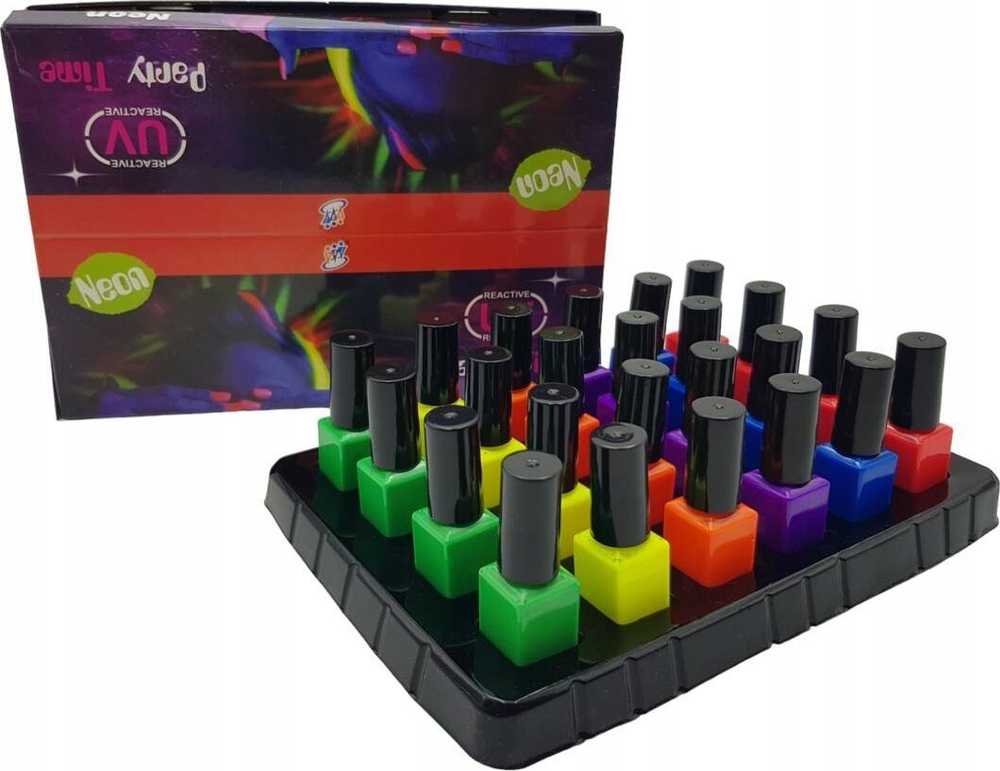 Norimpex Vandens nagų lakas Neon Glow In UV Lengvai nuimamas Nulupamas