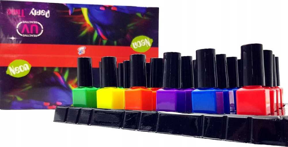 Norimpex Vandens nagų lakas Neon Glow In UV Lengvai nuimamas Nulupamas