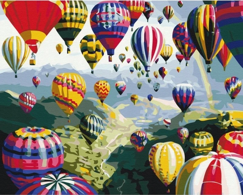 Norimpex Paveikslas pagal numerius ŠEPETĖLIS, 40x50 cm, spalvingi balionai, 1 vnt.