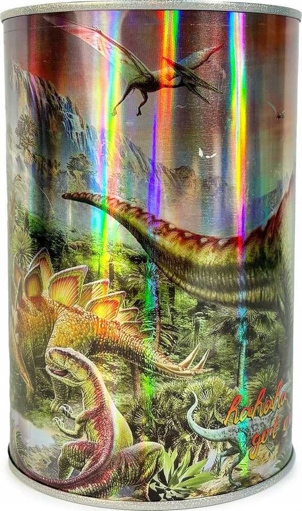 Norimpex SKARBONKA Z RYSUNKAMI DINOZAURÓW METALOWA BŁYSZCZĄCA