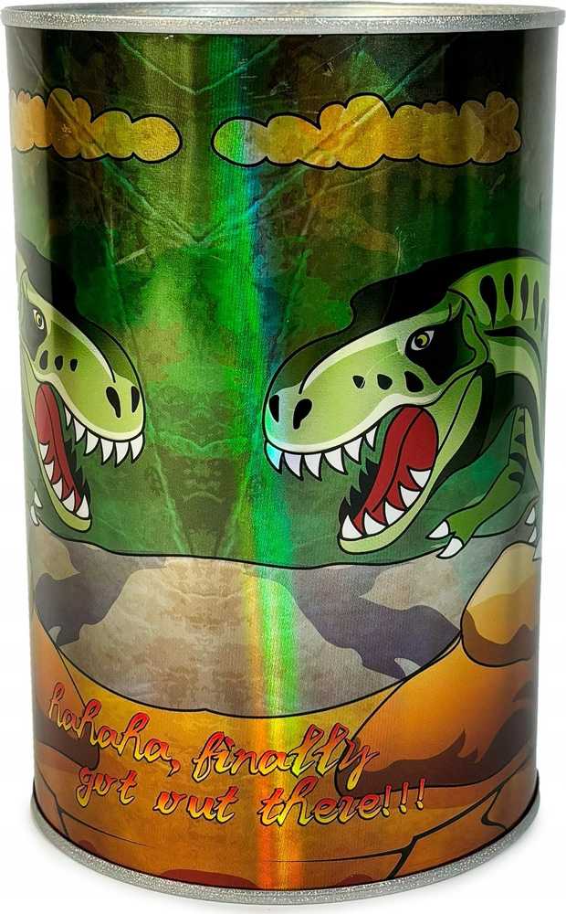 Norimpex SKARBONKA Z RYSUNKAMI DINOZAURÓW METALOWA BŁYSZCZĄCA
