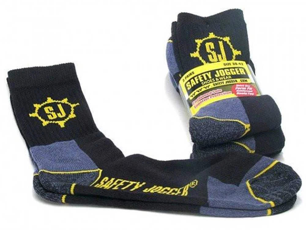 Safety Jogge Safety_Jogge Kojinės SJSOCK, juoda/geltona/pilka, 39-42, 3 poros