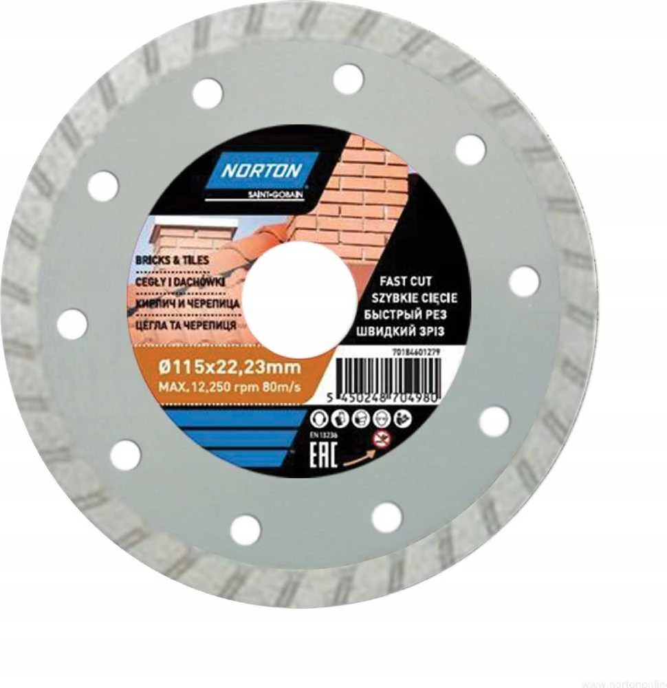Norton Clipper DIAMOND DISC 180x25.4mm NEpertraukiama TURBO PLYTŲ PLYTELĖ NORTON - 70184601280