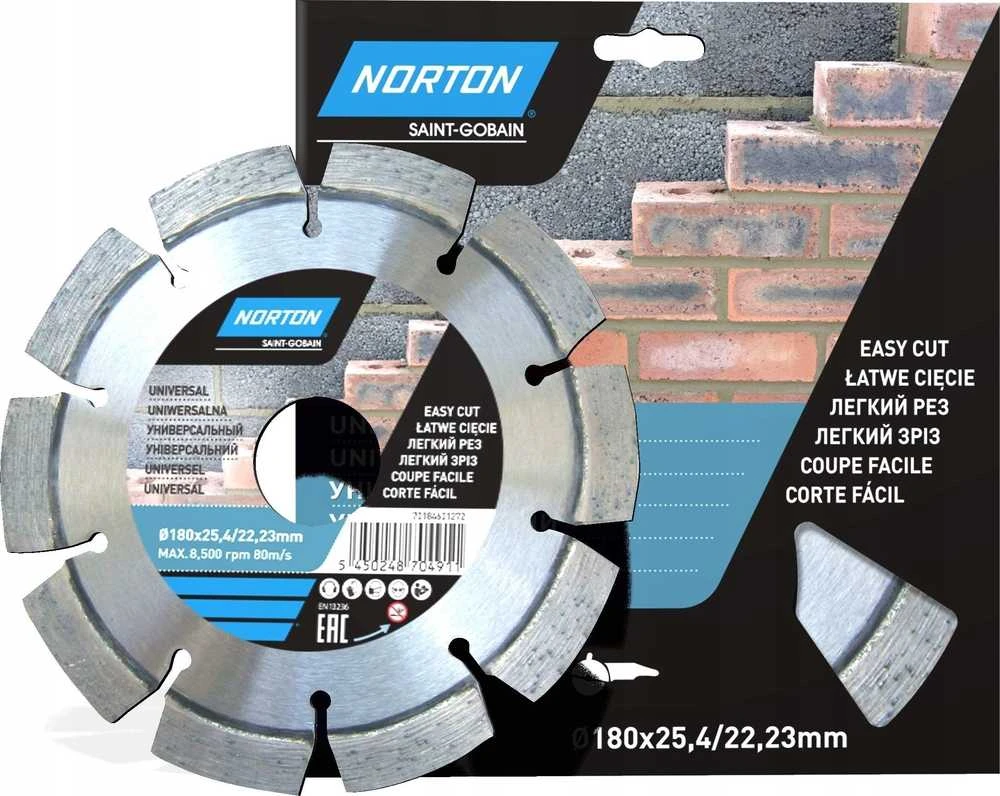 Norton Clipper DIAMOND DISC 180x25,4mm SEGMENTED STANDARD UNIVERSAL NORTON - 70184601272