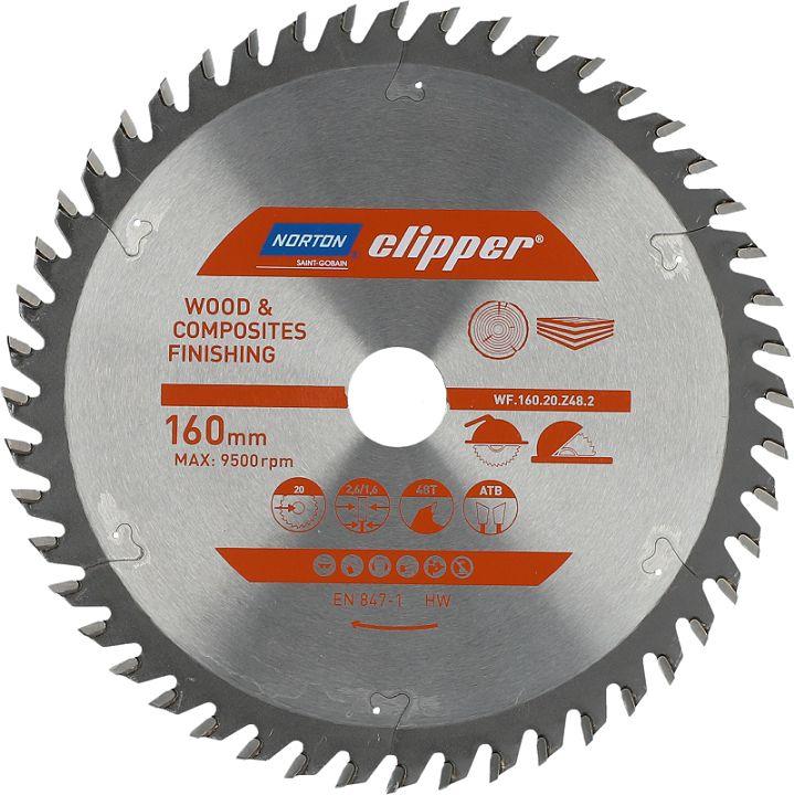 Norton Clipper NORTON diskinis pjūklas 160 mm x 20 mm x 48z MEDIENOS IR ATB KOMPOZITAS (2,6 / 1,6)