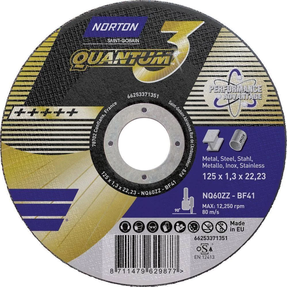 Norton Clipper Ultradünne Trennscheibe Norton NQ60ZZ-125x1.3x22.23-T41 NOR-Quantum 3