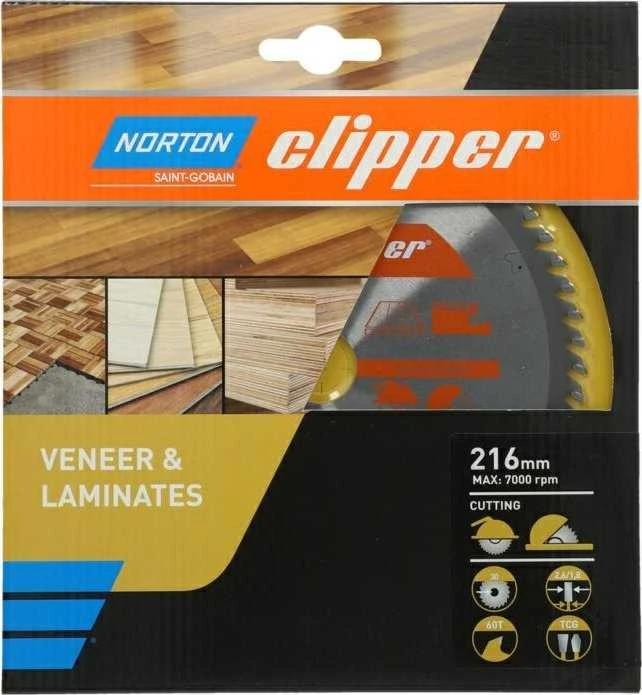 NORTON DISKINIS PJŪKLAS 216mm x 30mm x 60z LAMINATUI IR FANERUOTEI (2,6/1,8)