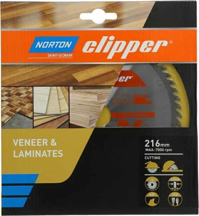 NORTON CIRCULAR SAW 216mm x 30mm x 60z LAMINATES AND VENEERE (2.3/1.8) | NORTON
