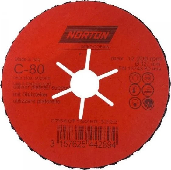 Norton Šlifavimo diskas SAINT-GOBAIN CP Fibre Flex 125x22mm CP80