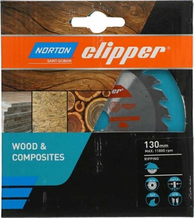 NORTON DISKINIS PJŪKLAS 130mm x 20mm x 24z MEDIENAI IR KOMPOZITAMS ATB (2,6 / 1,6)