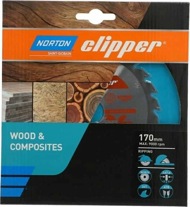 NORTON DISKINIS PJŪKLAS 170mm x 30mm x 24z MEDIENAI IR KOMPOZITAMS ATB (2,6 / 1,6)