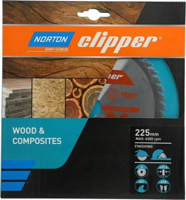NORTON DISKINIS PJŪKLAS 225mm x 30mm x 48z MEDIENAI IR KOMPOZITAMS ATB (2,8 / 1,8)