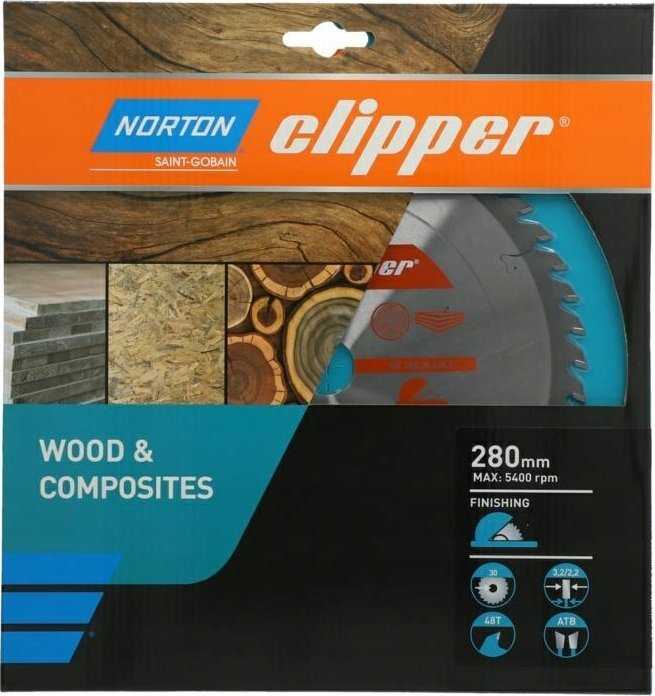 Pjovimo diskas medienai Norton Clipper Pro Wood Finishing; 280x30 mm; Z48