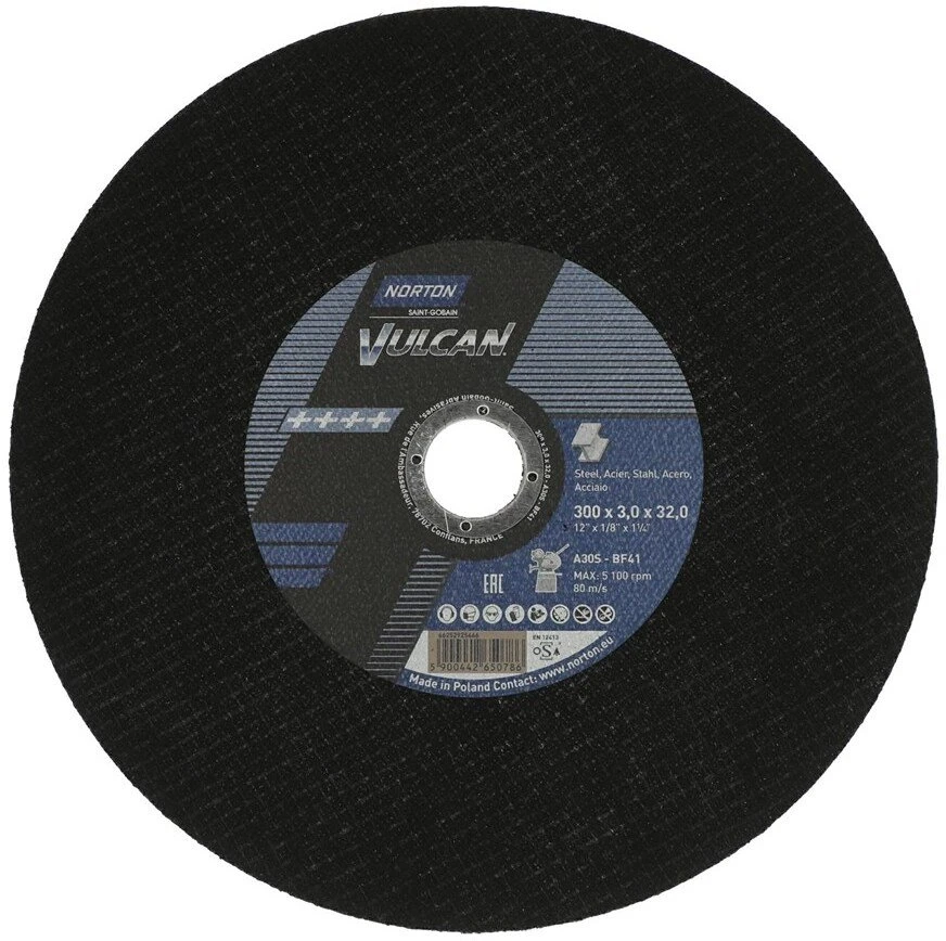 NORTON DISKAS VULCAN 300 x 3.0 x 32mm A30S METALUI /10vnt.+1 NEMOKAMAI
