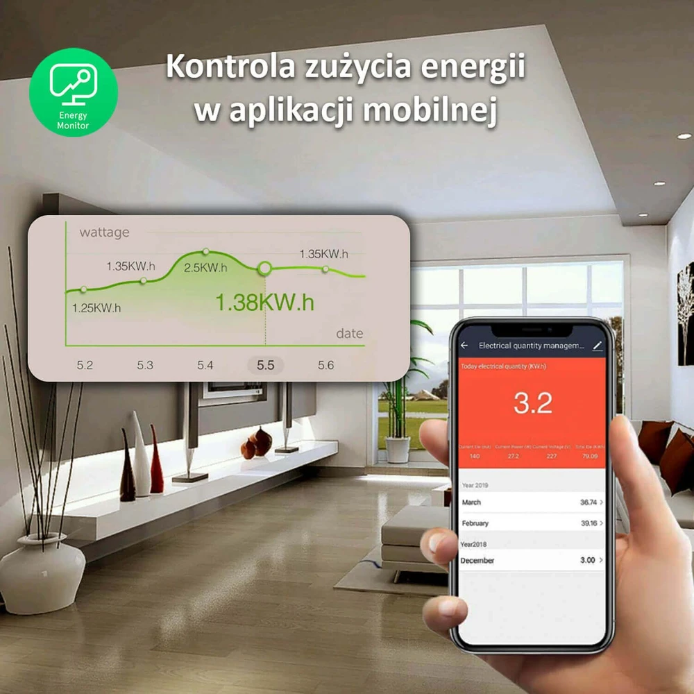 Garmin Išmanioji Wi-Fi rozetė A7, 3680W, su energijos matavimo funkcija, TUYA / Smart Life, NOUS