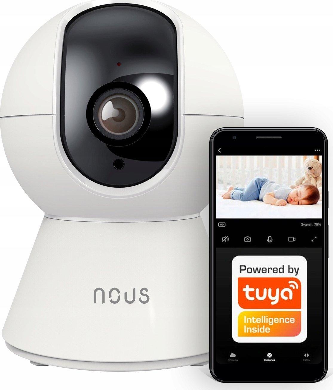 Wi-Fi kamera W5, 3MP, PTZ valdoma 360°, TUYA / Smart Life, NOUS