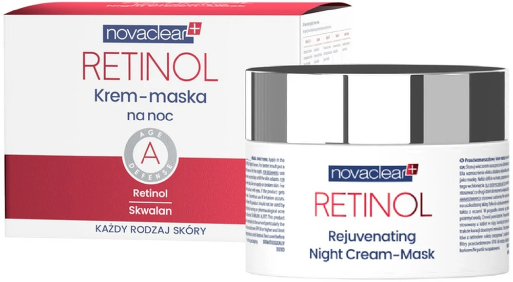 Novaclear Retinol Naktinė priešraukšlinė kaukė-kremas 50ml