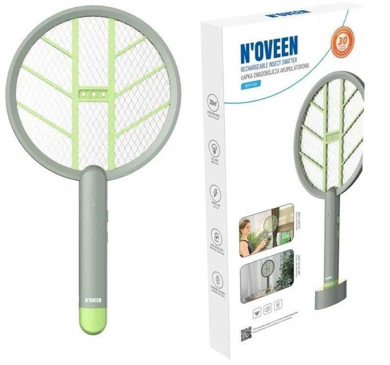 Noveen IKN145 Elektriska Mušu Zapper 4W Uzlādējams Divu Režīmu: Zapper & UV Lampa Ar Iebūvētu Akumulatoru Balts