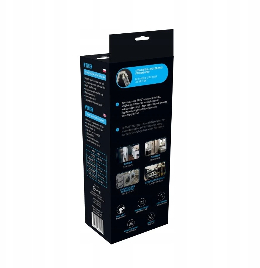 Noveen snapelis 3D 360° pasukamas snapelis NOVEEN IWS931 INOX